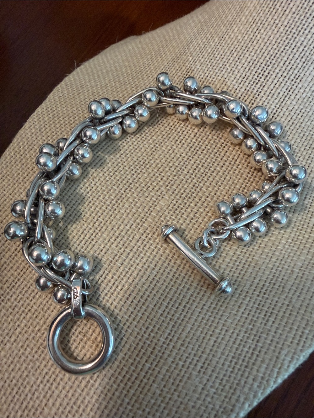 Silpada Sterling Silver Beaded Toggle Bracelet - Silver